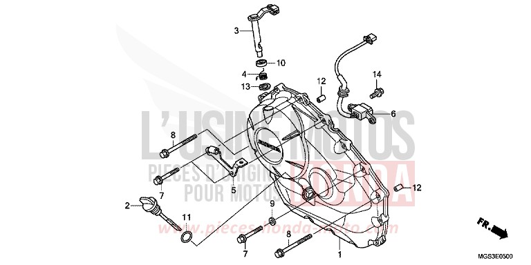 RIGHT CRANKCASE COVER (NC700X/XA) for NC700X ABS DEGITAL SILVER METALLIC (NHA30) from 2012